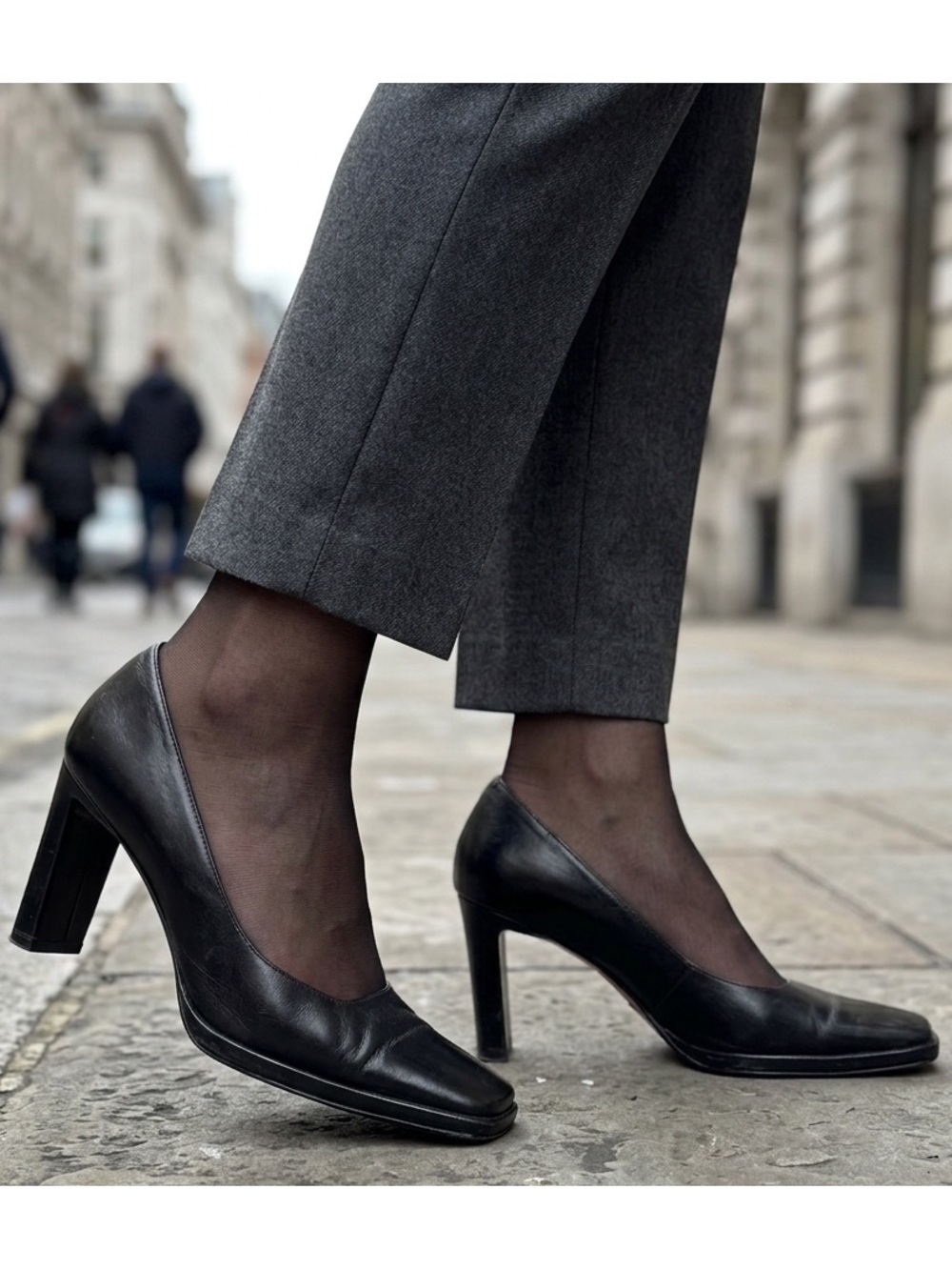 NINE WEST Vivetta Square Toe Block Heel Shoes